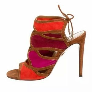Iconic AQUAZZURA VIKA Cutout Sandals, Women’s 8.5